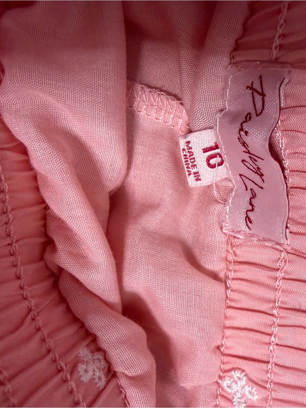 Sweet Love Girls Pink Elastic Waist Embroidered Skirt